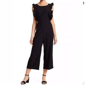 Black wide leg jumpsuit open back XS